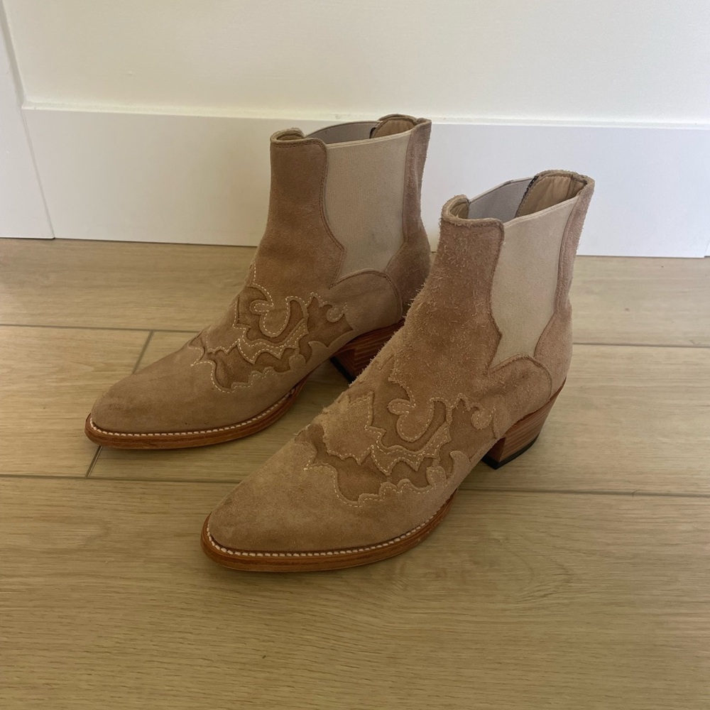 Stetson Tan Ankle Boots Western Zoey
